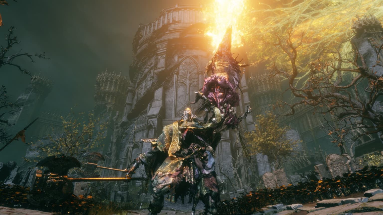 Godrick the Grafted combat action showing safe positioning strategy